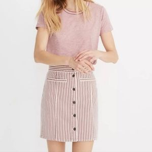 Madewell Stretch Denim Straight Mini Skirt in Luca Stripe, Size 25